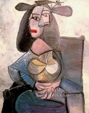  hair - Woman in an Armchair 1948 Pablo Picasso